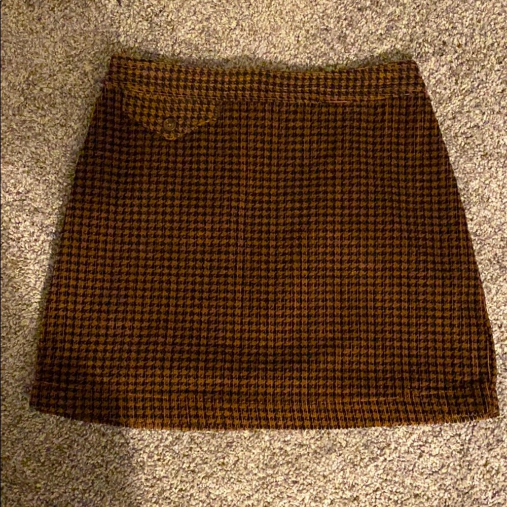 a mini Brown and black corduroy skirt